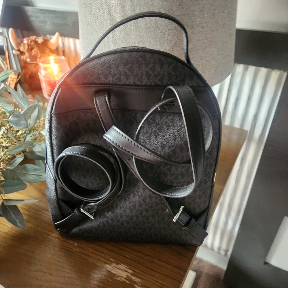 Michael Kors Charcoal Monogram Backpack - Picture 2 of 2